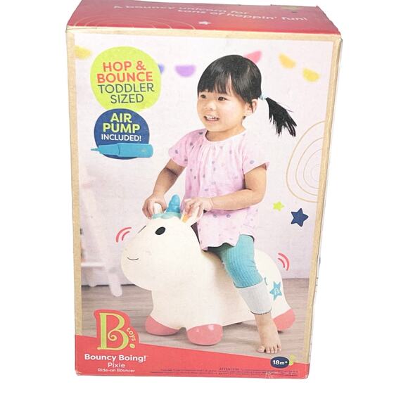 B Toys Ride On Toy Unicorn Hopper Bouncy Boing Pixie Air Pump Included (18m +) - Picture 1 of 3